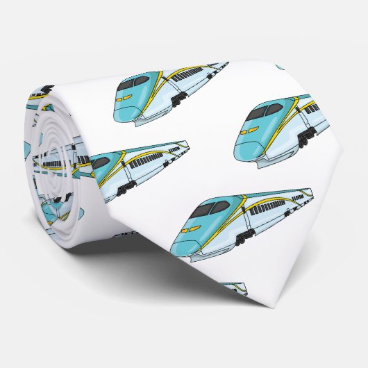 高速新幹線の漫画イラストレーション ネクタイ (ロール)