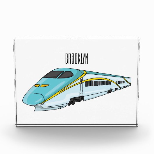 高速新幹線の漫画イラストレーション フォトブロック (正面)