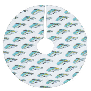 高速新幹線の漫画イラストレーション ブラッシュドポリエステルツリースカート