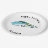 高速新幹線の漫画イラストレーション ペーパープレート (アングル)