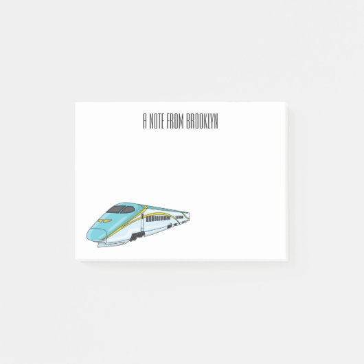 高速新幹線の漫画イラストレーション ポストイット (正面)