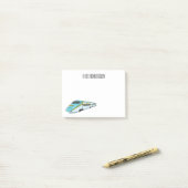 高速新幹線の漫画イラストレーション ポストイット (デスク上)