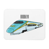 高速新幹線の漫画イラストレーション マグネット (横)