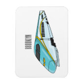 高速新幹線の漫画イラストレーション マグネット (縦)