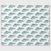 高速新幹線の漫画イラストレーション ラッピングペーパー (フラット)