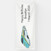 高速新幹線の漫画イラストレーション 横断幕 (縦)