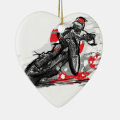 高速自動車道路平らなトラックオートバイのレーサー セラミックオーナメント (右)