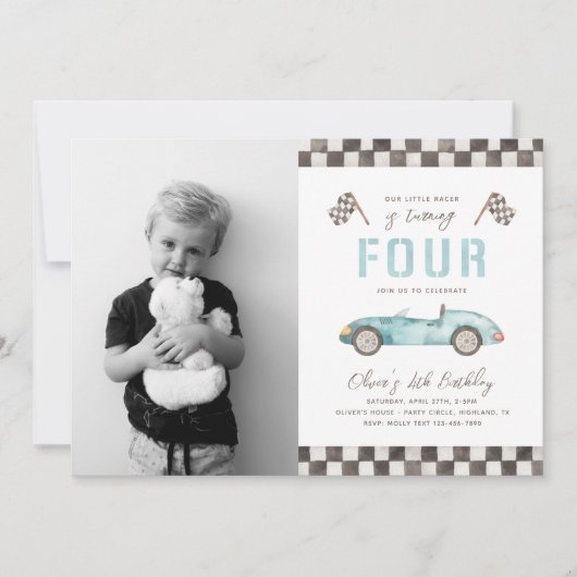 高速誕生日招待状 |第4回レース招待状 招待状 (正面)