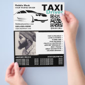 高速車のロゴ、写真、タクシー運転手、価格表 チラシ (手)