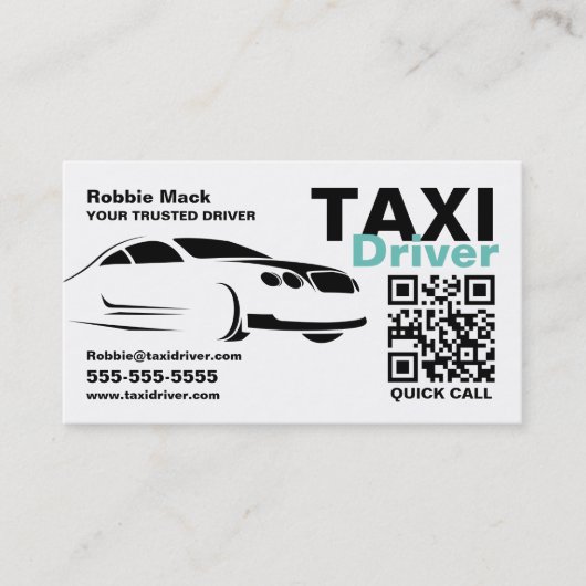 高速車のロゴ、写真、タクシー運転手、価格表 名刺 (正面)