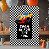 高速車の子供たちレース誕生日カード 招待状