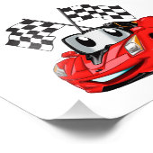 高速車の漫画のフラグレース – バックカラーを選択 フォトプリント (角)