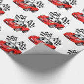 高速車の漫画のフラグレース – バックカラーを選択 ラッピングペーパー (角)