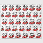 高速車の漫画のフラグレース – バックカラーを選択 ラッピングペーパー (フラット)