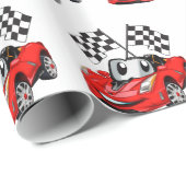 高速車の漫画のフラグレース – バックカラーを選択 ラッピングペーパー (ロールコーナー)