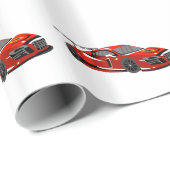 高速車の漫画 | Extreme race |背景色の選択 ラッピングペーパー (ロールコーナー)