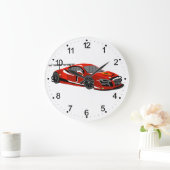 高速車の漫画 | Extreme race |背景色の選択 ラージ壁時計 (ホーム)