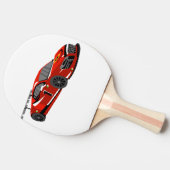 高速車の漫画 | Extreme race |背景色の選択 卓球ラケット (横)