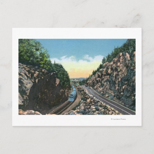 高速道路に面した列車の景色 ポストカード (正面)