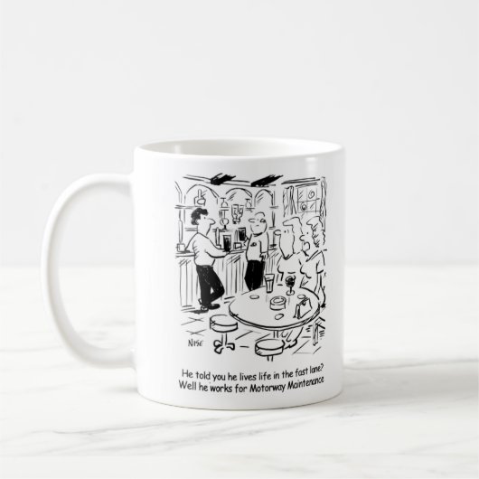 高速道路のメンテナンス – 高速車線での生活 コーヒーマグカップ (左)