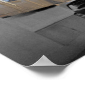 高速道路沿いの車と列車 ポスター (角)