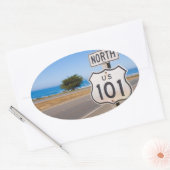 高速道路101北 楕円形シール (封筒)