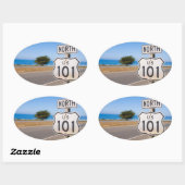 高速道路101北 楕円形シール (シート)