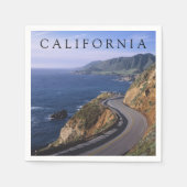 高速道路1 |カーメル・カリフォルニア スタンダードカクテルナプキン (正面)