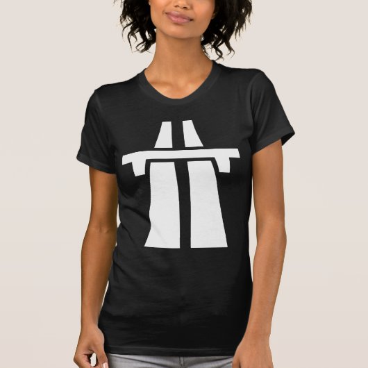 高速道路、高速道路、アウトバーン-白 Tシャツ (正面)