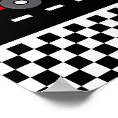 高速1レトロレッドレースカーボーイ誕生日FUELING ポスター (角)