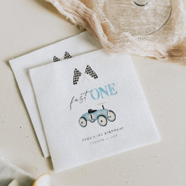 高速1レトロ車のライドオンブルー スタンダードカクテルナプキン