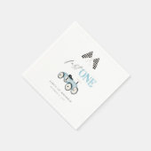 高速1レトロ車のライドオンブルー スタンダードカクテルナプキン (角)