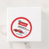 高速1赤レトロなレースカーテーマ少年の誕生日 フェイバータグ (インサイチュ)