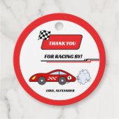 高速1赤レトロなレースカーテーマ少年の誕生日 フェイバータグ (正面)