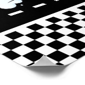 高速1赤レトロなレースカー男の子の誕生日ピットストップ ポスター (角)