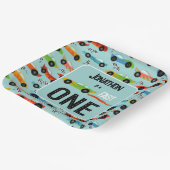 高速ONEレーサーをテーマにした第1誕生日パーティー ペーパープレート (傾斜あり)