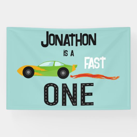 高速ONEレーサーをテーマにした第1誕生日パーティー 横断幕 (横)