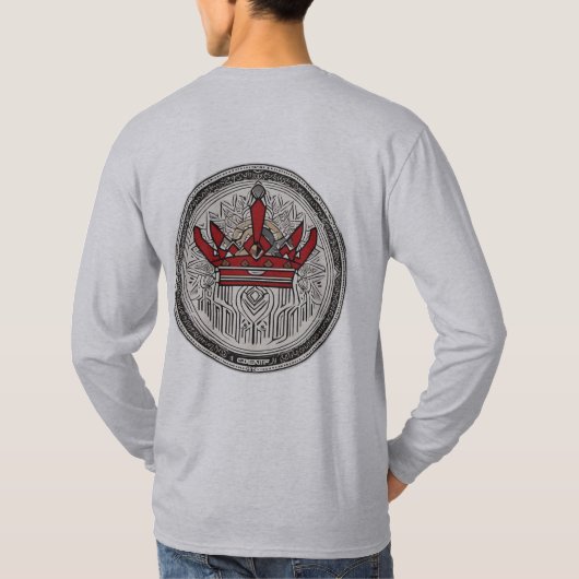 高長袖グレーTシャツ Tシャツ (裏面)