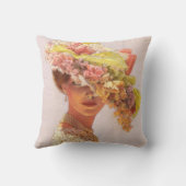 高雅な芸術の装飾の枕花の帽子のビクトリア時代の人の女性 クッション (裏面)