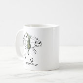 高難聴の音楽ノートに捕らえられた灰色の猫 コーヒーマグカップ (正面左)