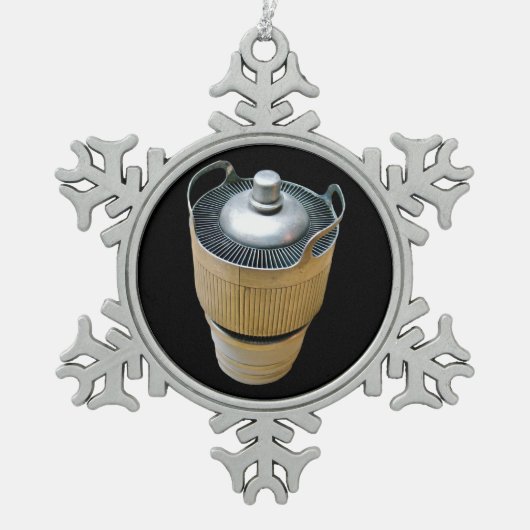 高電力透過真空管 スノーフレークピューターオーナメント (正面)