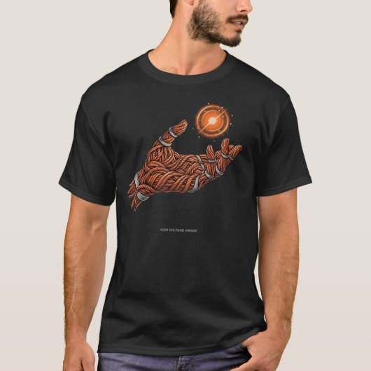 高電圧ハンド 電気工事士シャツ Tシャツ (正面)