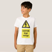 高電圧注意警告サイン Tシャツ (正面フル)
