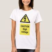 高電圧注意警告サイン Tシャツ (正面)