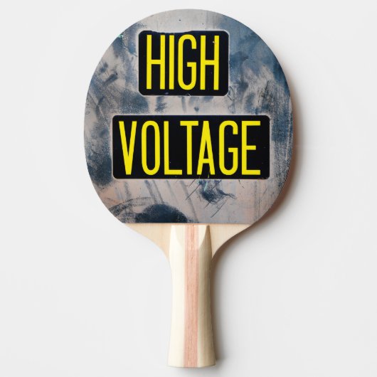 高電圧警告標識- おもしろい 卓球ラケット (正面)