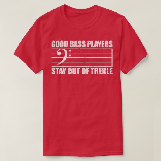 高音の低音プレイヤーが高音の低音クレフ、 音符記号Gif Tシャツ (デザイン正面)