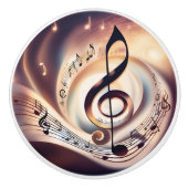 高音クレフ、 音符記号と音楽 セラミックノブ (正面)