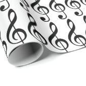 高音クレフ、 音符記号の音楽パターン ラッピングペーパー (ロールコーナー)