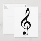 高音クレフ、 音符記号アイコン ポストカード (正面/裏面)