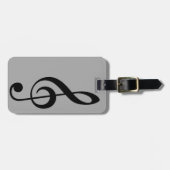 高音クレフ、 音符記号アイコン ラゲッジタグ (正面横)